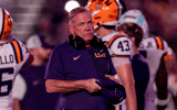 LSU HC Brian Kelly has the Tigers sitting at 4-0 ahead of the first SEC road game of the season (Photo: © Stephen Lew-Imagn Images)